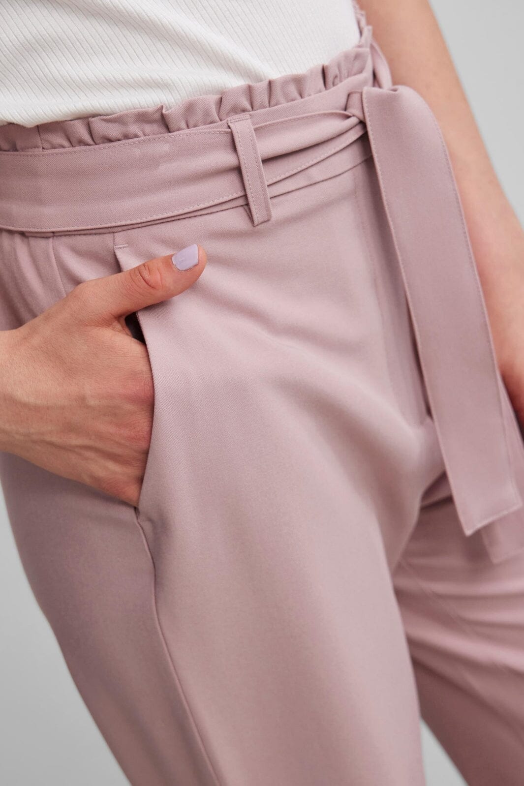 Pieces - Pcboss Paperbag Straight Pants - 4103916 Woodrose