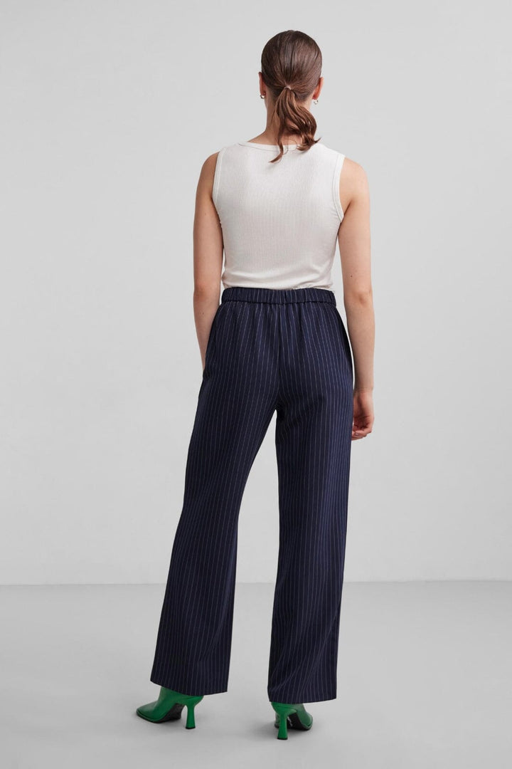 Pieces - Pcbossy Hw Wide Striped Pants Noos - Captain Pinstripe