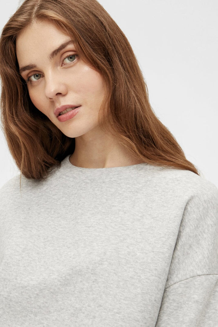 Pieces - Pcchilli Ls Sweat - 3595554 Light Grey Melange