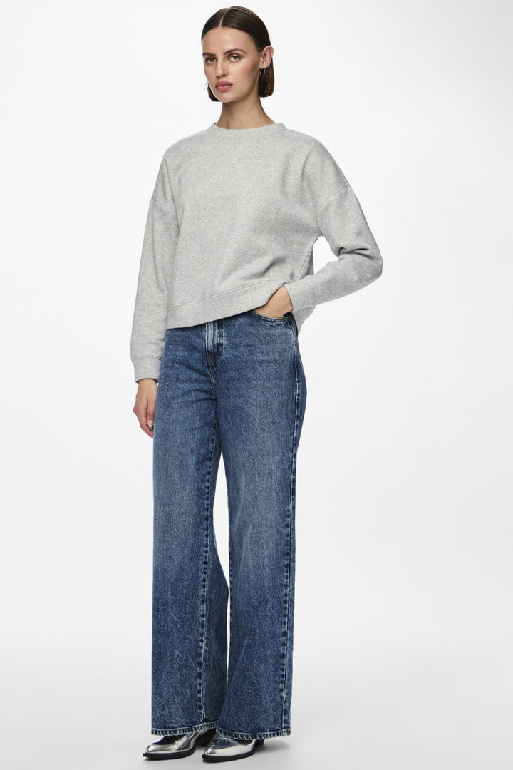 Pieces - Pcchilli Ls Sweat - 3595554 Light Grey Melange