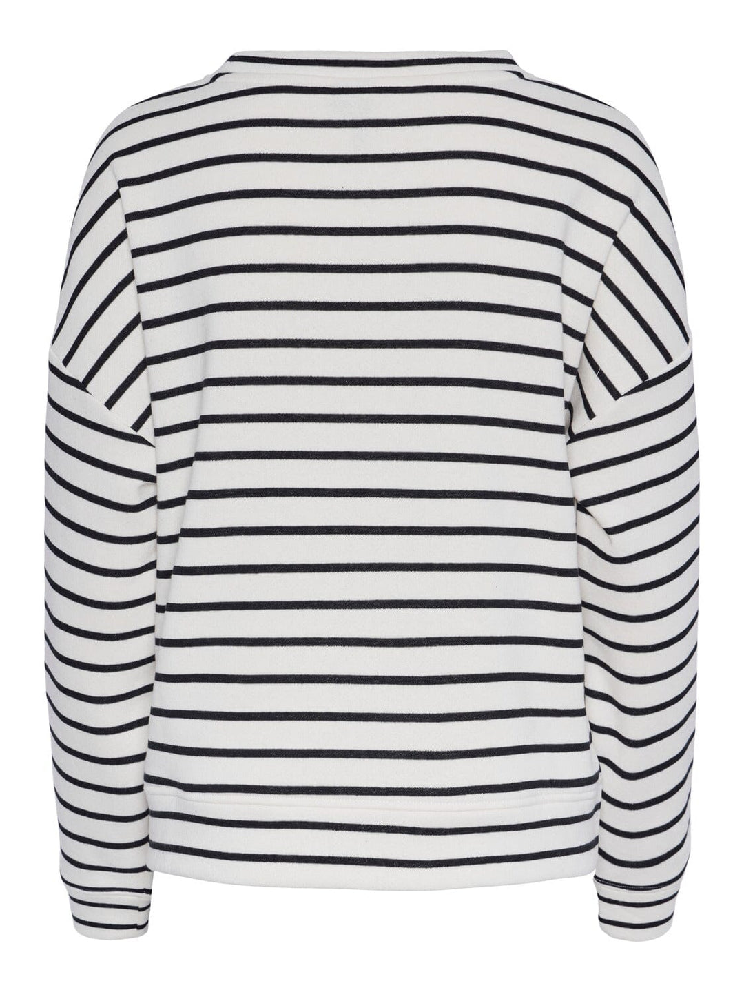 Pieces - Pcchilli Ls Sweat Stripes - 4410018 Cloud Dancer Black