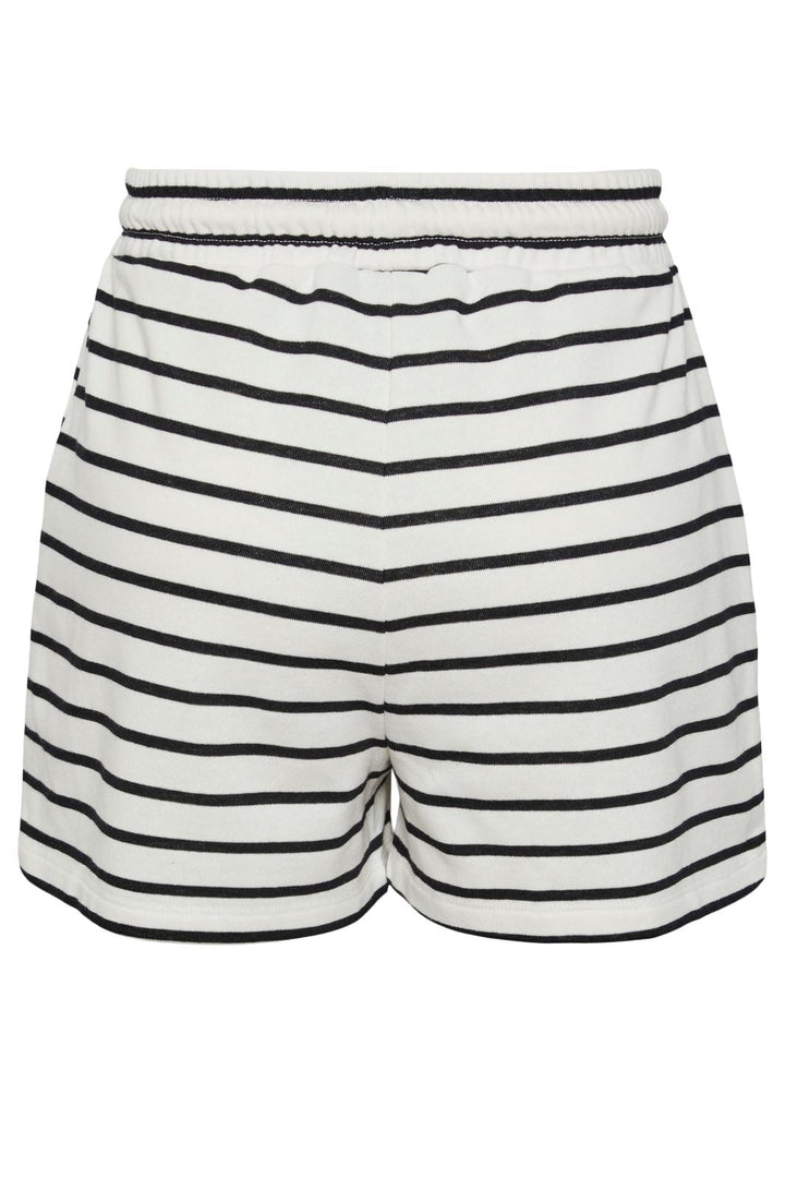 Pieces - Pcchilli Summer Shorts Stripe - 4410140 Cloud Dancer Black