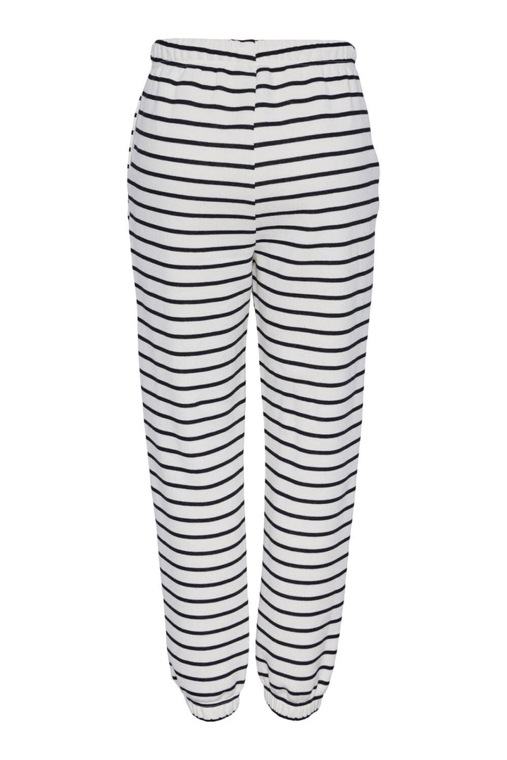 Pieces - Pcchilli Sweat Pants Stripes - 4410010 Cloud Dancer Black