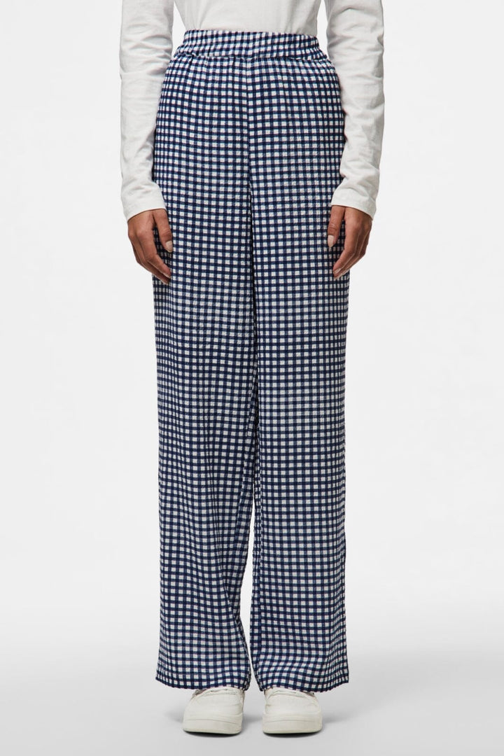 Pieces - Pcdullie Wide Pants Fsy - 4839787 Maritime Blue White
