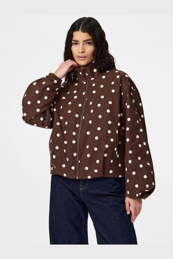 Pieces - Pcelisabeth Bomber Jacket - 5118623 Chicory Coffee Cloud Dancer