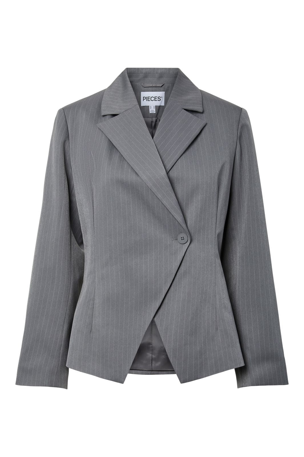 Pieces - Pcfalka Ls Fittet Pinstriped Blazer - 4983918 Grey Pinstripe