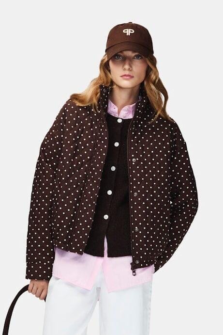 Pieces - Pcfamilla Quilted Bomber Jacket - 5080983 Chicory Coffee Dots Jakker 