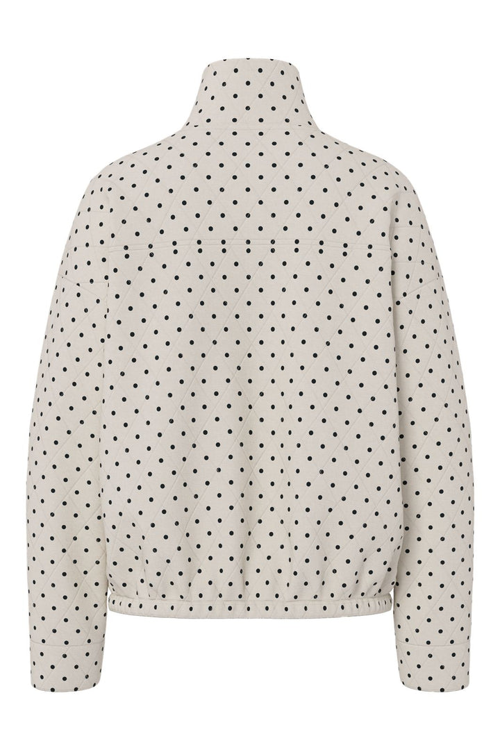 Pieces - Pcfamilla Quilted Bomber Jacket - 5080984 Cloud Dancer Dots