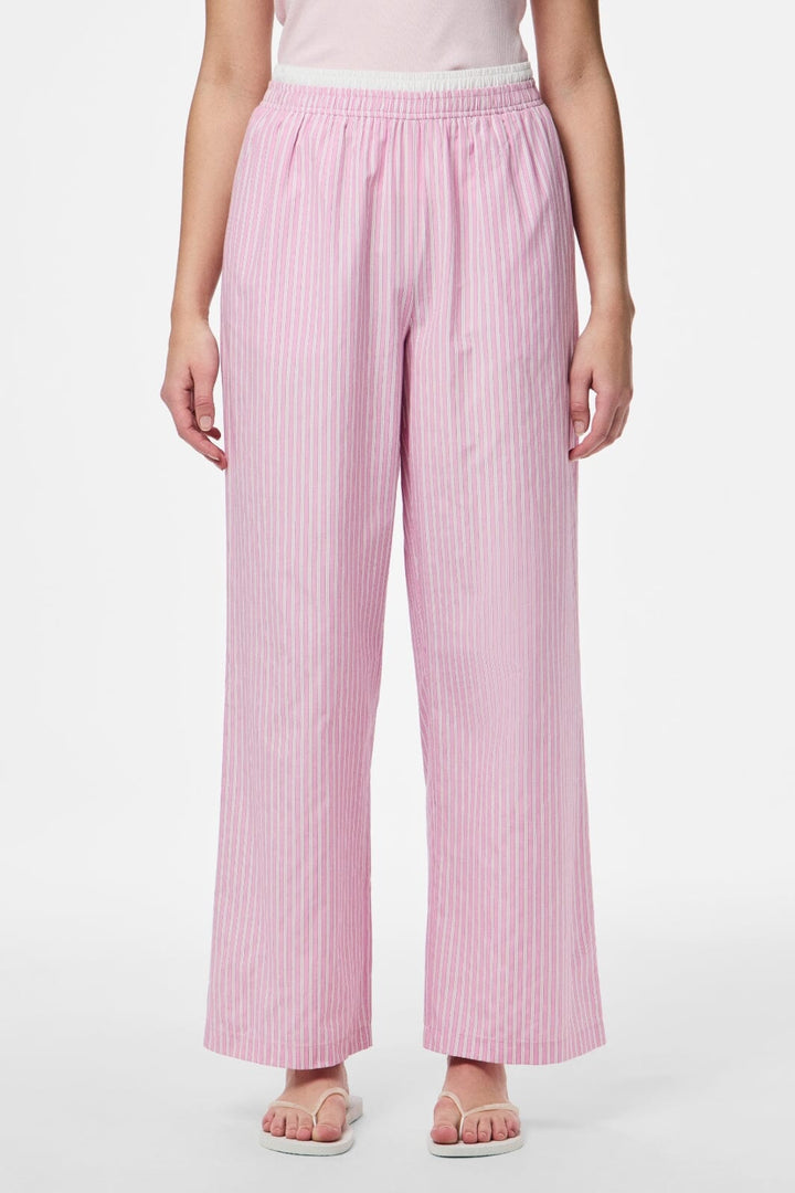 Pieces - Pcfamma Straight Pant Fsy - 4912400 Pink Tulle White/Pink Stripes