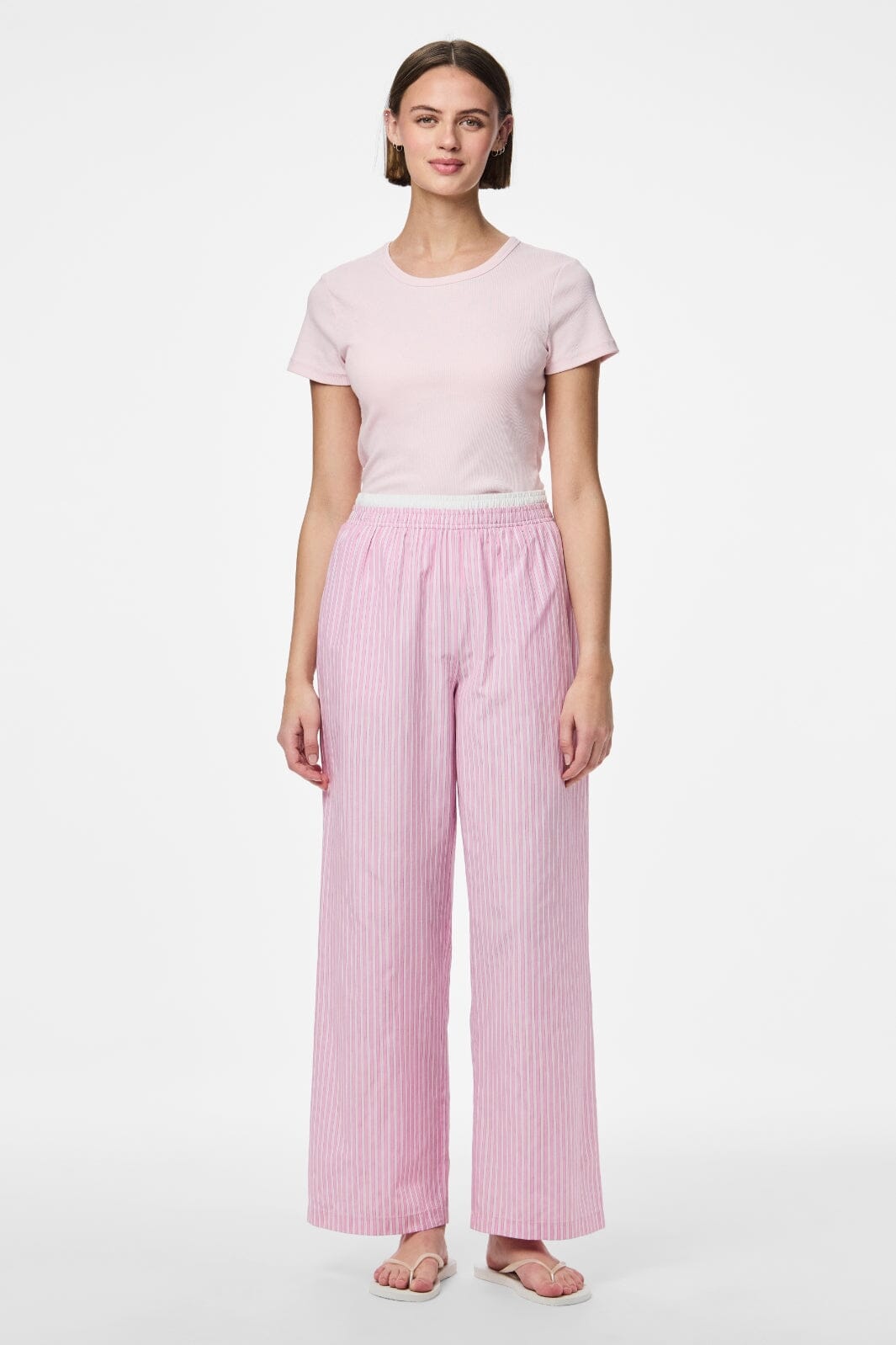 Pieces - Pcfamma Straight Pant Fsy - 4912400 Pink Tulle White/Pink Stripes