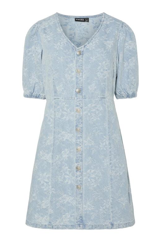 Pieces - Pcfeline Ss Denim Dress - 4777319 Light Blue Denim