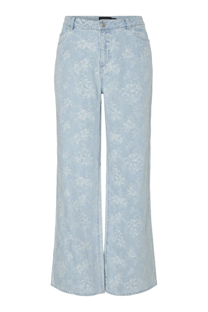Pieces - Pcfeline Wide Denim Jeans - 4777281 Light Blue Denim