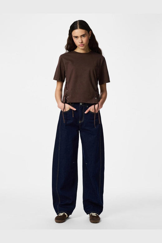 Pieces - Pcfenja Ss Tie Detail T-Shirt Jsr Pp - 5100338 Hot Fudge