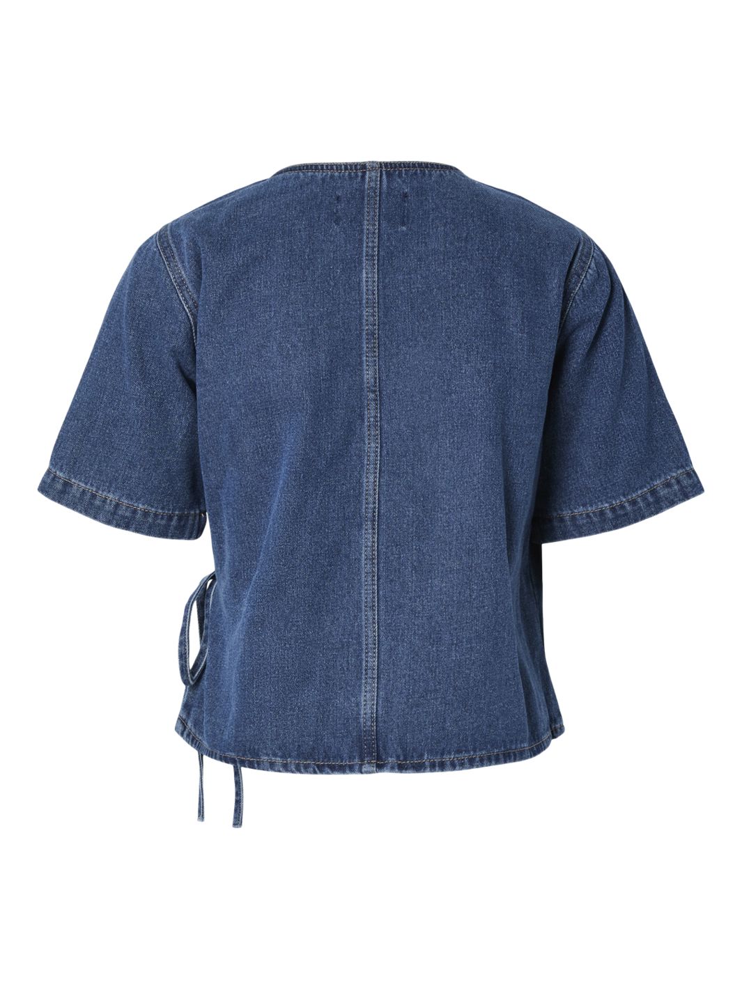Pieces - Pcfibbo Ss Denim Top Pwp - 4795031 Medium Blue Denim