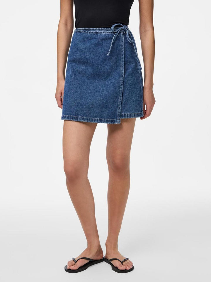 Pieces - Pcfibbo Wrap Denim Skirt Pwp - 4795052 Medium Blue Denim