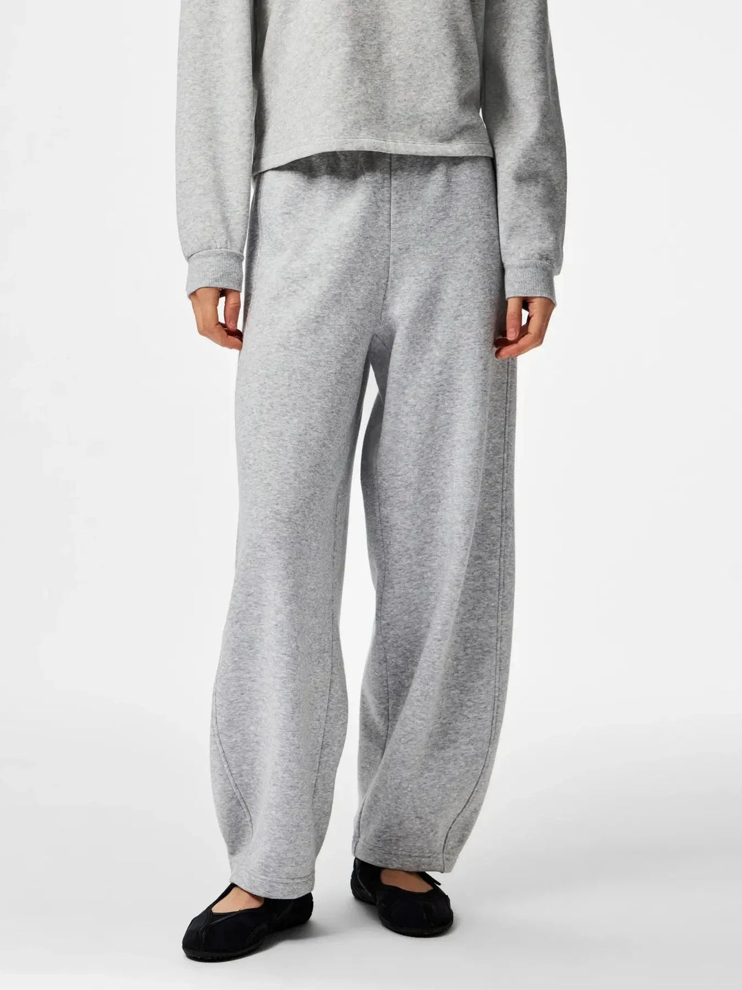 Pieces - Pcfilucca Barrel Pants - 5080302 Light Grey Melange Sweatpants 