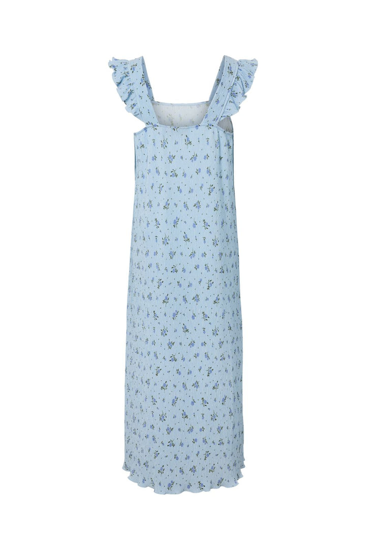 Pieces - Pcflora Strap Flounce Dress Msa - 4963677 Cashmere Blue Blue Flowers