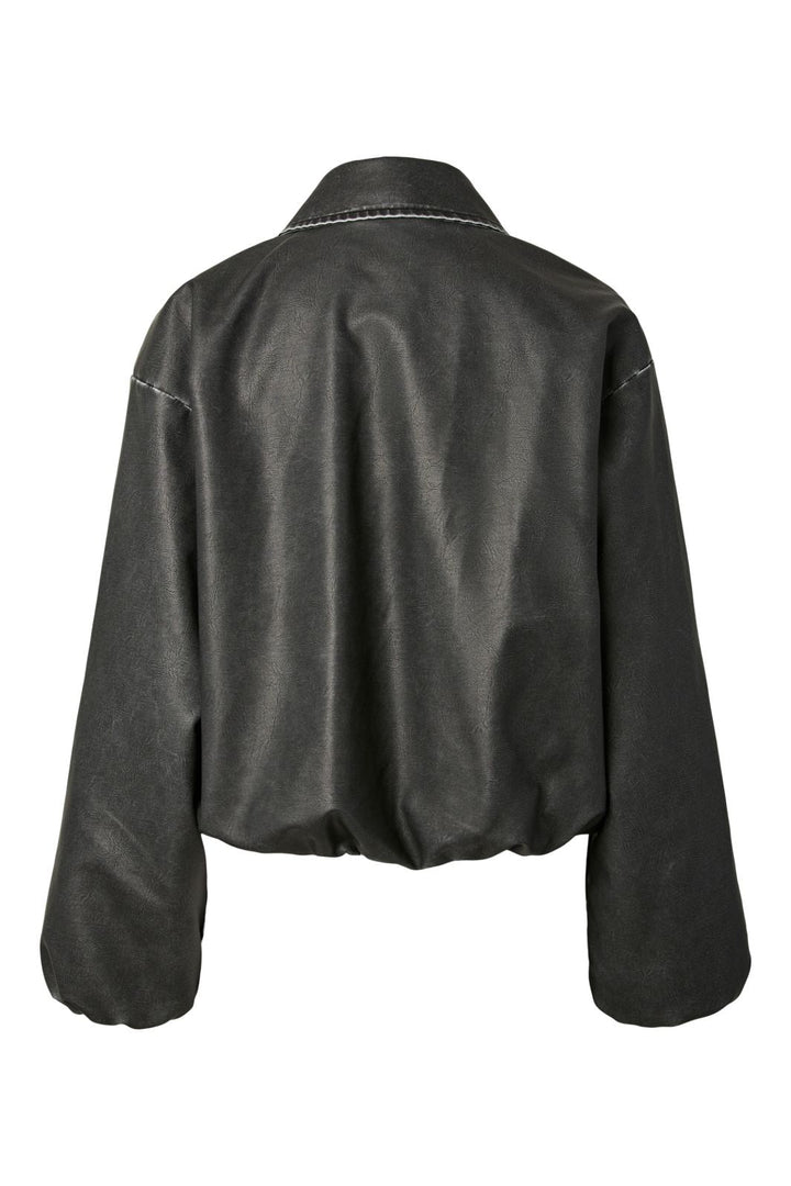 Pieces - Pcgiselle Wash Coated Bomber Jacket - 4982548 Black Washed