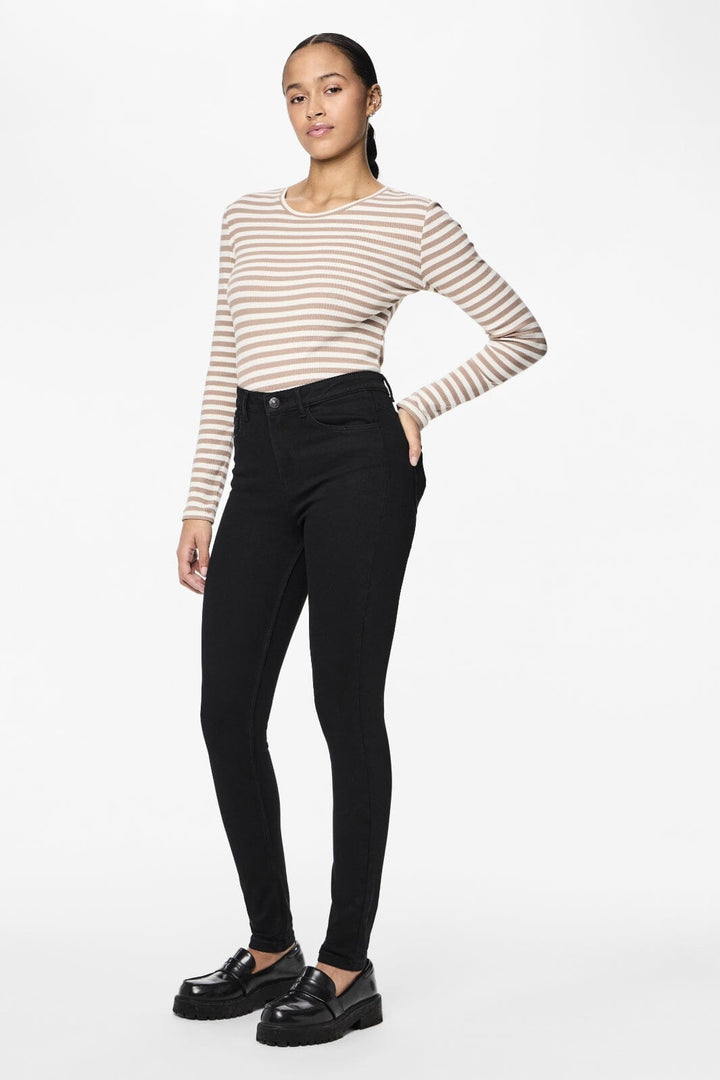 Pieces - PcHighFive Flex Black Skinny Jeans - Black