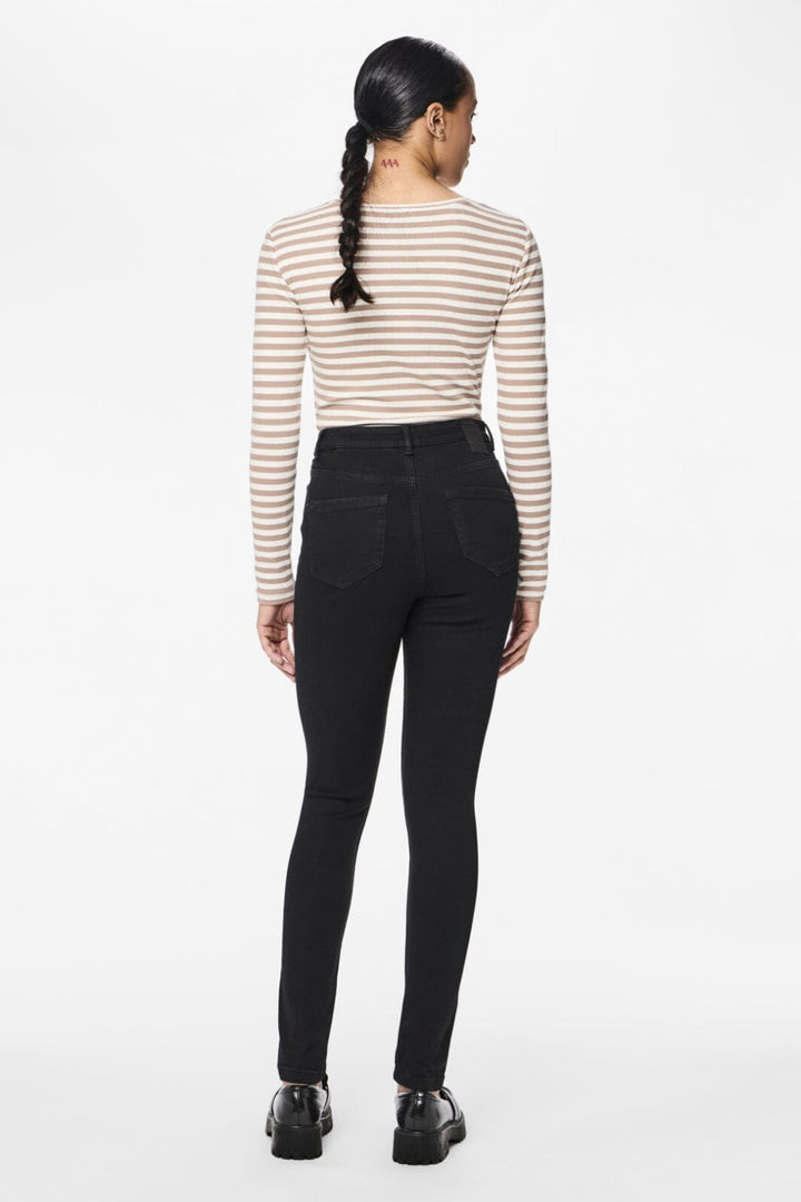 Pieces - PcHighFive Flex Black Skinny Jeans - Black