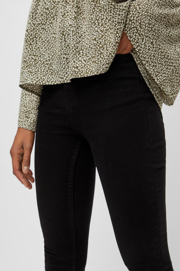 Pieces - PcHighFive Flex Black Skinny Jeans - Black