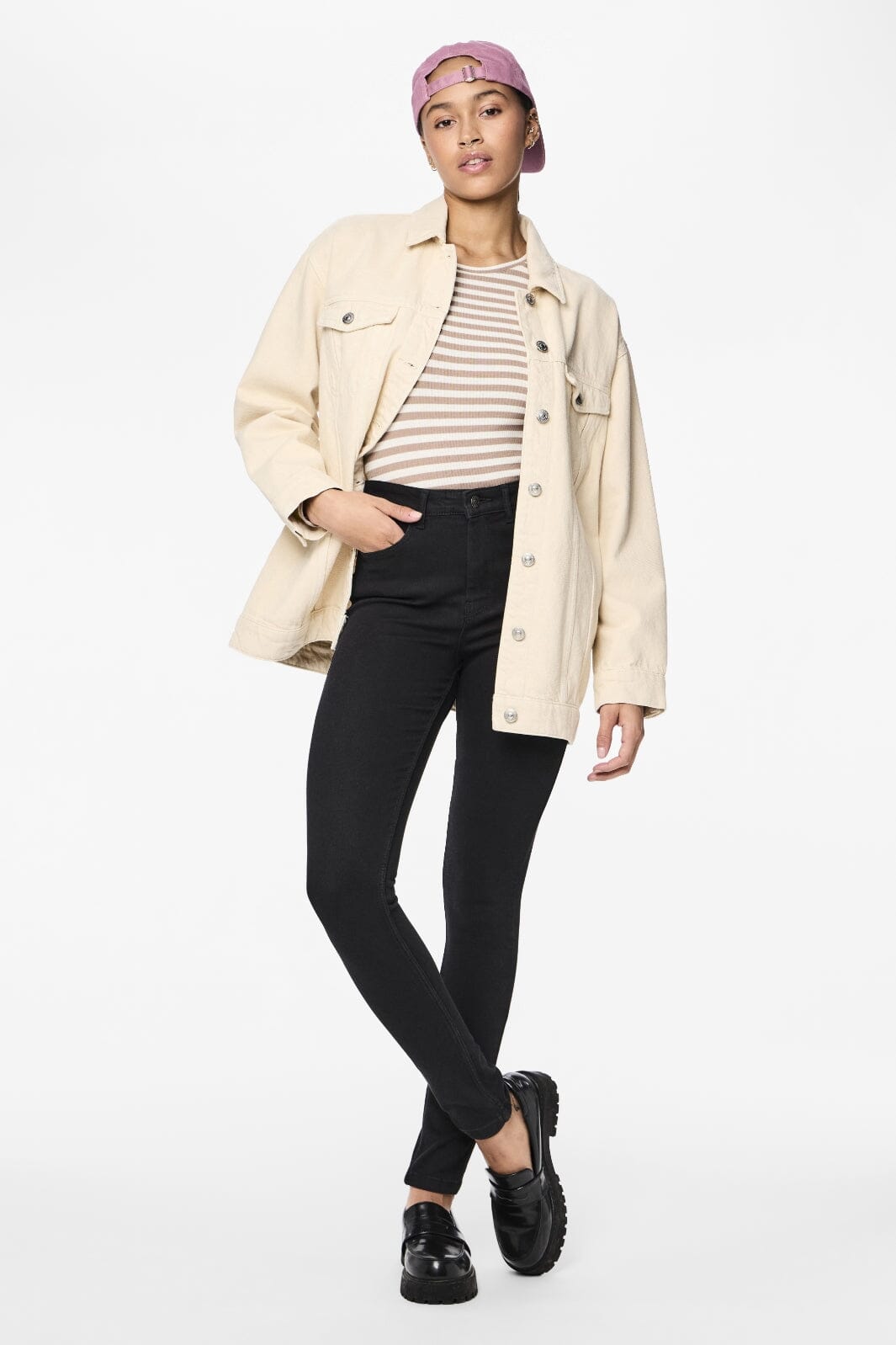 Pieces - PcHighFive Flex Black Skinny Jeans - Black