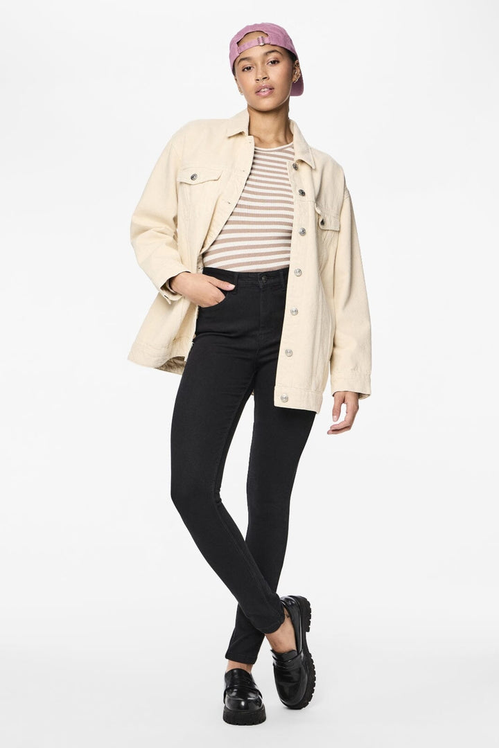 Pieces - PcHighFive Flex Black Skinny Jeans - Black