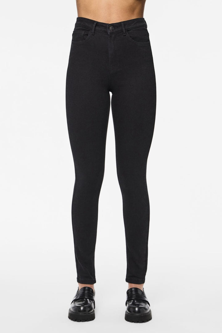 Pieces - PcHighFive Flex Black Skinny Jeans - Black