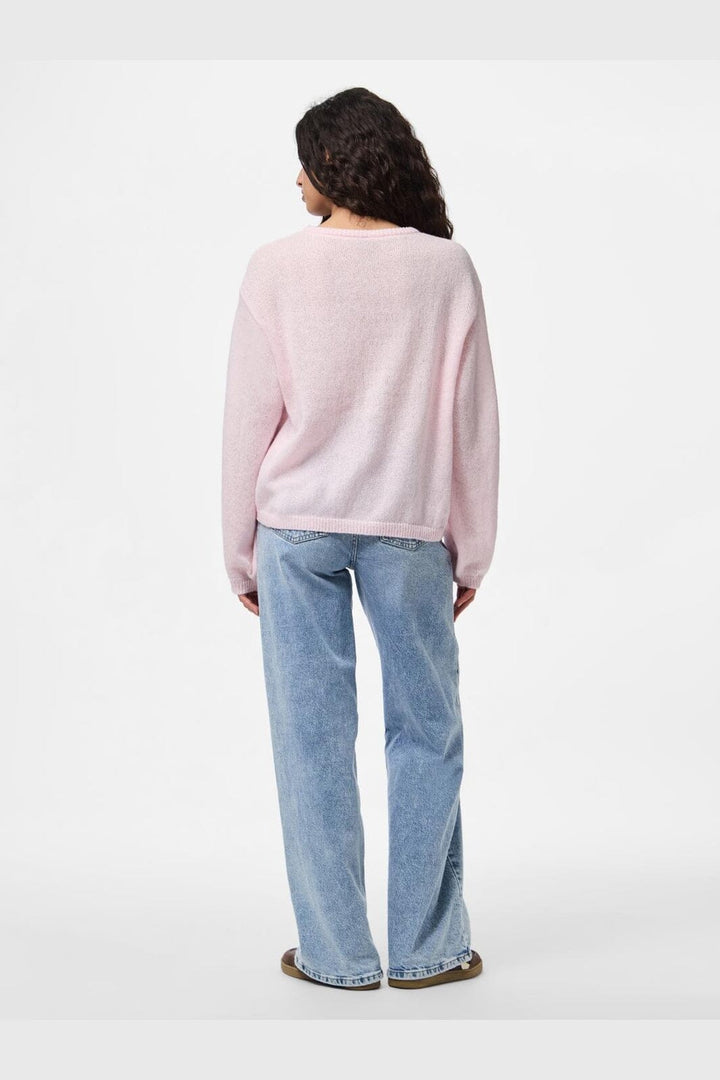 Pieces - Pcida Ls O-Neck Knit - 4805046 Pink-A-Boo