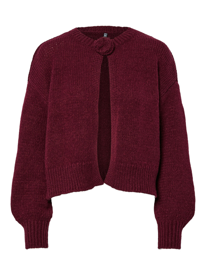 Pieces - Pcjelena Ls O-Neck Knit Cardigan - 4848844 Tawny Port