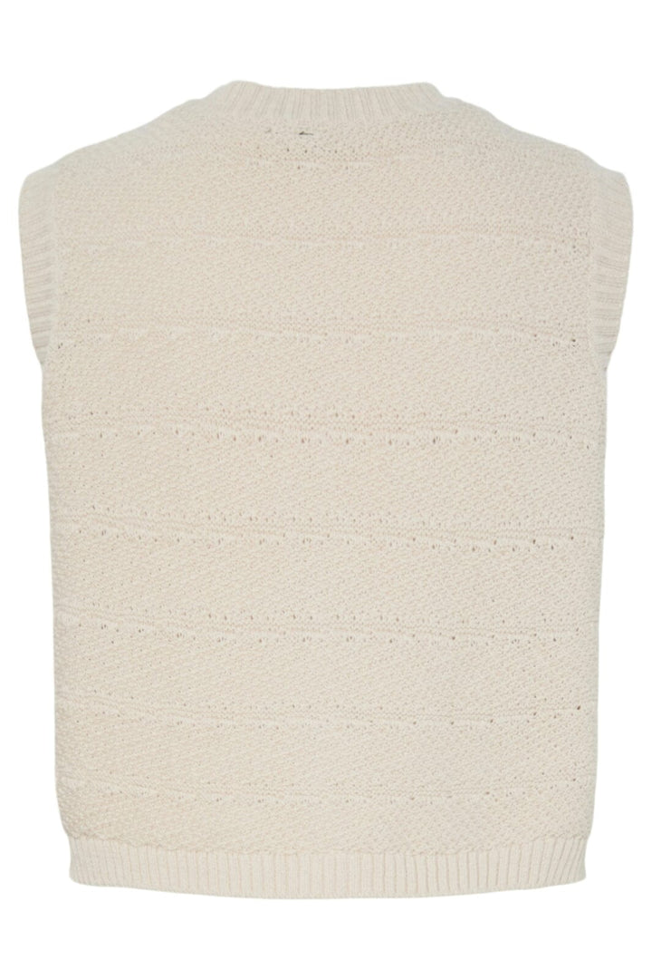 Pieces - Pcjena Sl O-Neck Knit Vest - 4842289 Silver Lining