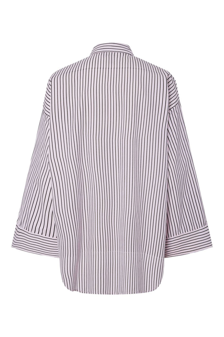 Voorbestelling - Pieces - Pcjenna Ls Long Shirt - 4945039 Pink Tulle Delicioso And Bright White
