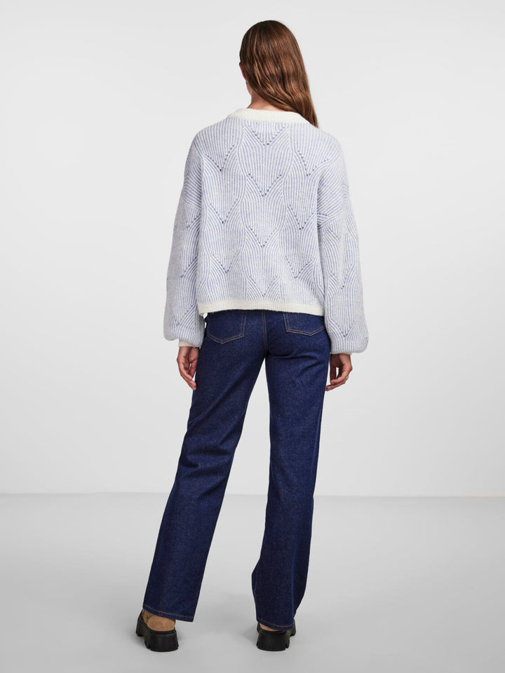 Pieces - Pcjenna Ls O-Neck Knit - 4432776 Angel Falls