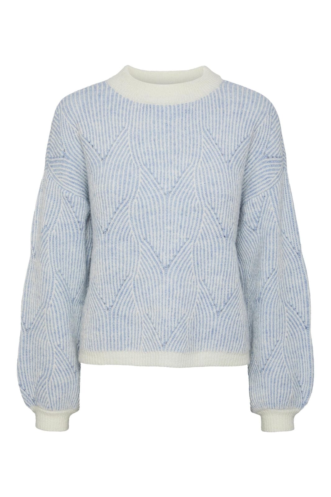 Pieces - Pcjenna Ls O-Neck Knit - 4432776 Angel Falls