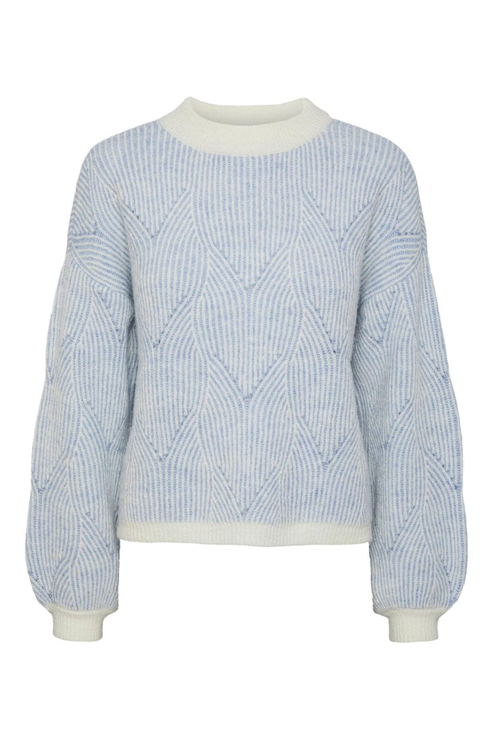 Pieces - Pcjenna Ls O-Neck Knit - 4432776 Angel Falls