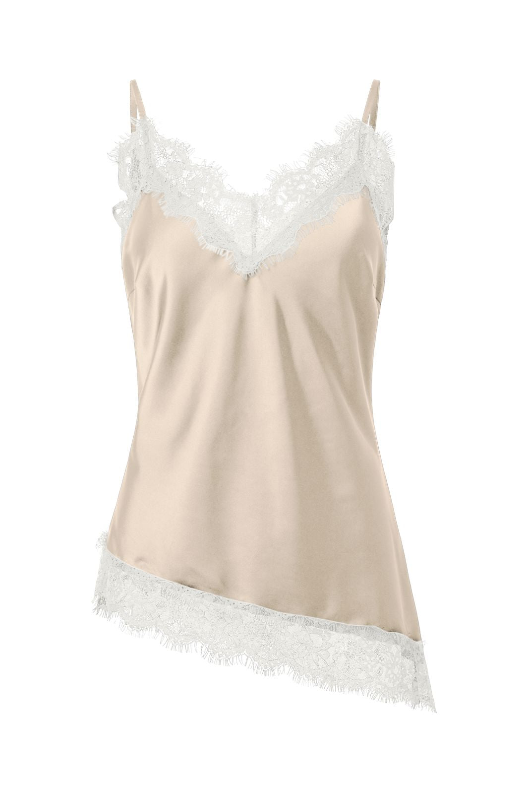 Pieces - Pcjessa Singlet W/Lace - 5082892 Silver Lining Lace Insert In White