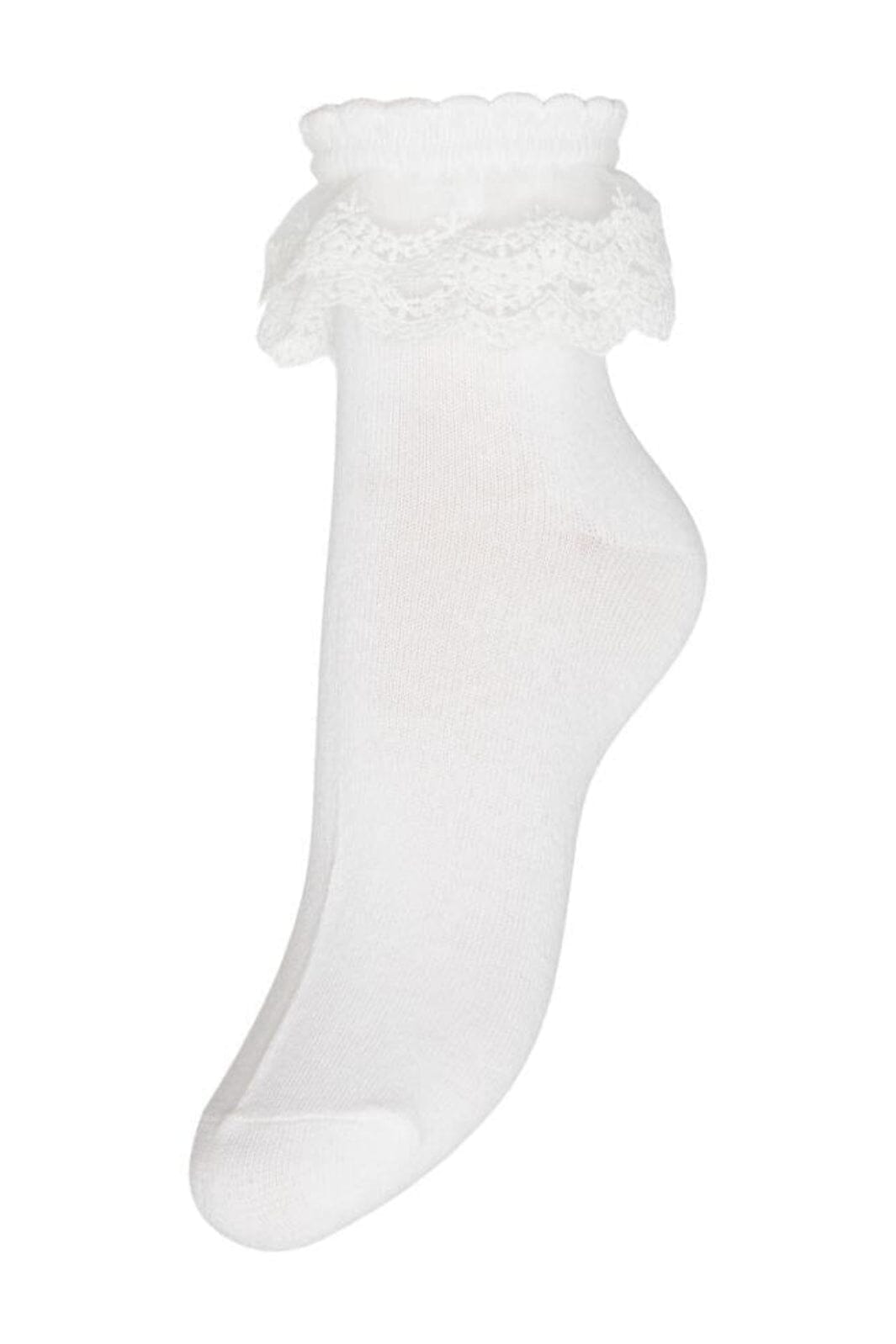 Pieces - Pcjoline Lace Sock - 4272990 Bright White Lace Strømper 