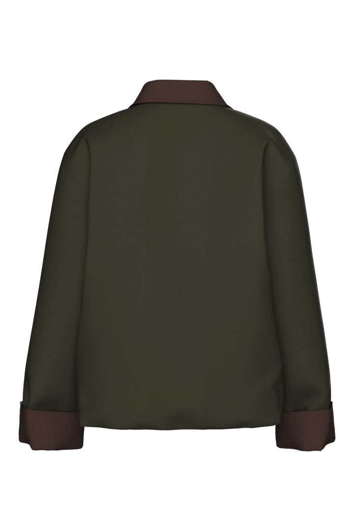 Pieces - Pcjorma Short Padded Jacket - 4881894 Forest Night Hot Fudge
