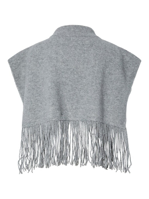 Pieces - Pcjulle Poncho - 4835307 Light Grey Melange Ponchoer 