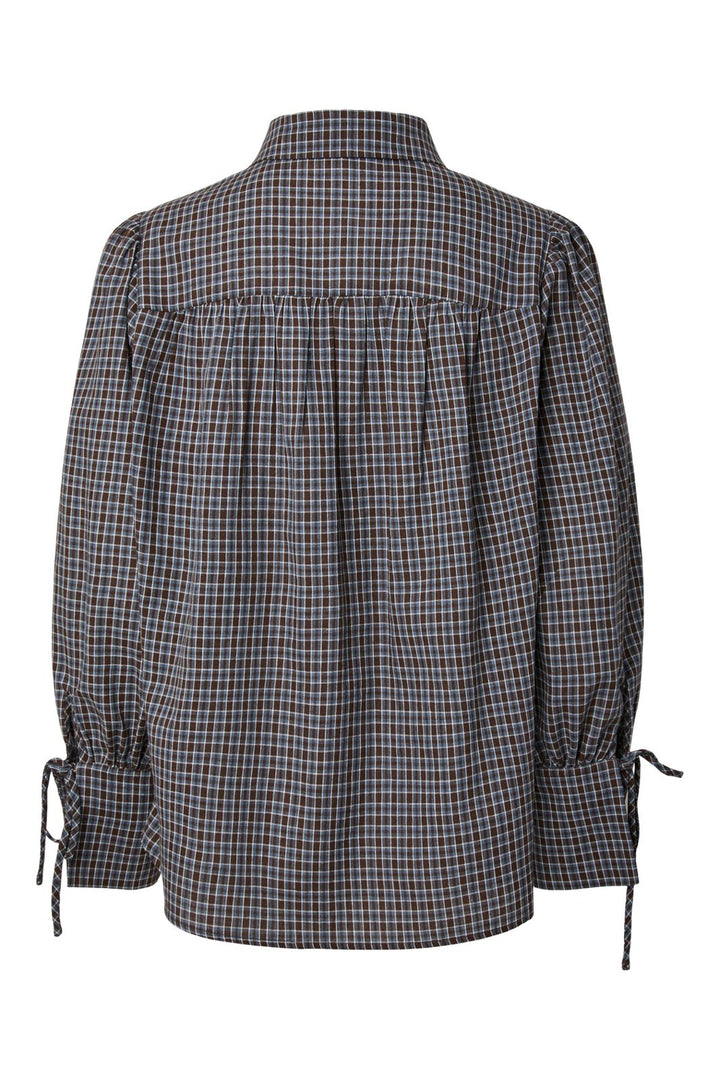 Pieces - Pcjuna Ls Pleated Detail Shirt Wnv - 5179493 Cashmere Blue Hot Fudge