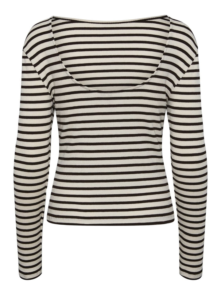 Pieces - Pcjuna Ls Top - 4586450 Cloud Dancer Brown