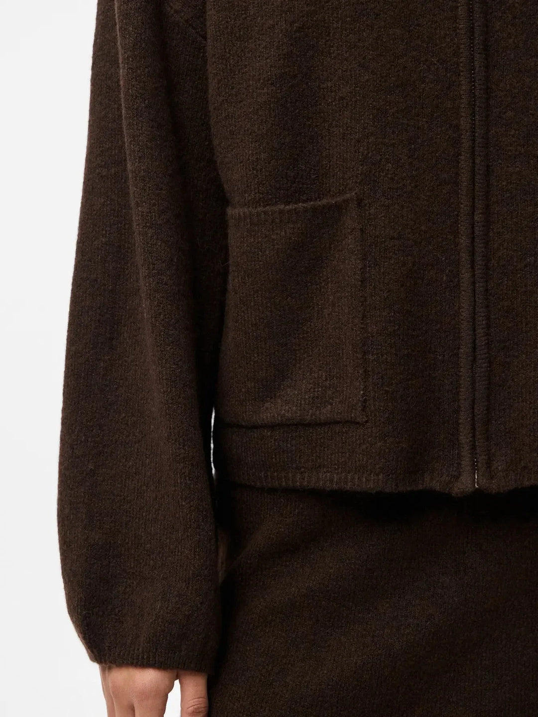 Pieces - Pcjunna Ls V-Neck Knit Cardigan - 4819445 Hot Fudge Melange Cardigans 