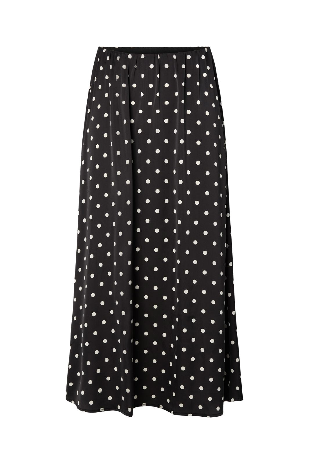 Pieces - Pcjytta Ankle Satin Skirt - 5052177 Black White Dots