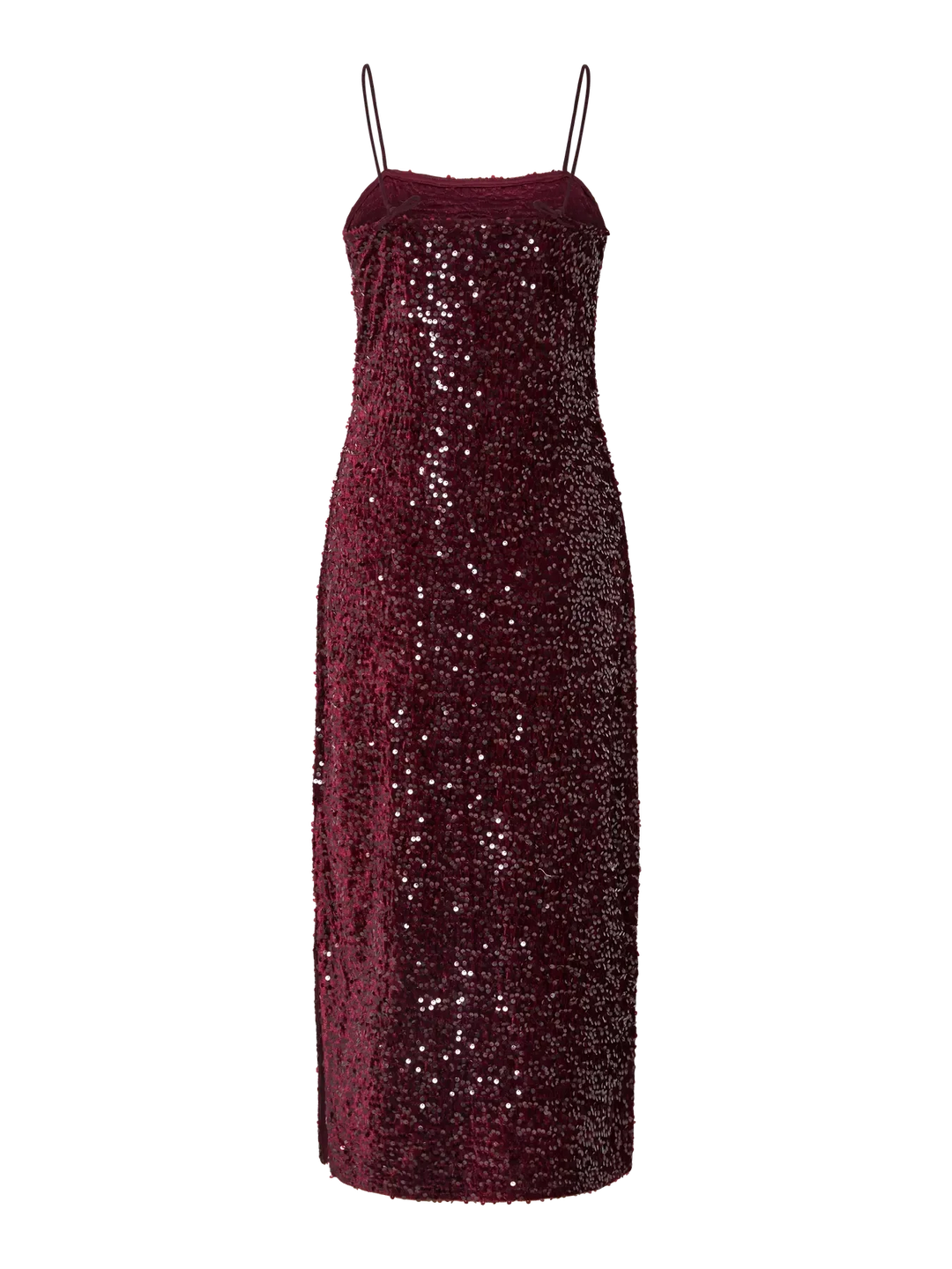 Pieces - Pckam Sl Ankle Slip Dress - 4883179 Tawny Port Tawney Port Sequins Kjoler 