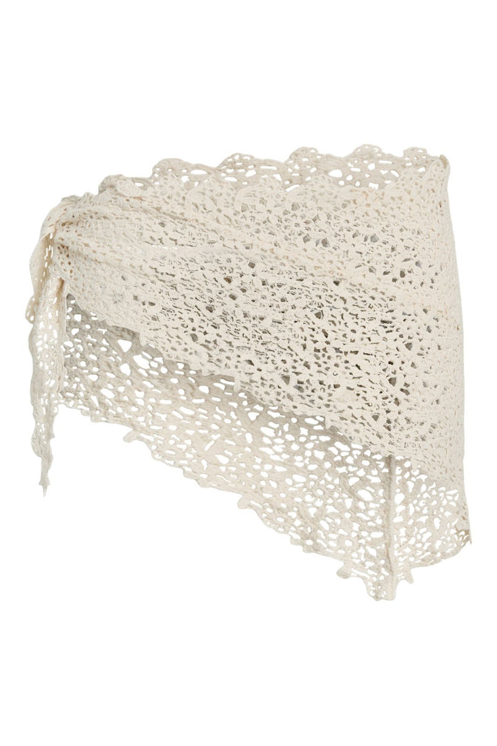 Pieces - Pckasmin Triangle Crochet Scarf - 4985107 Eggnog