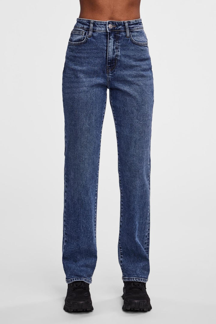 Pieces - Pckelly Straight Jeans Mb402 - 4421713 Medium Blue Denim