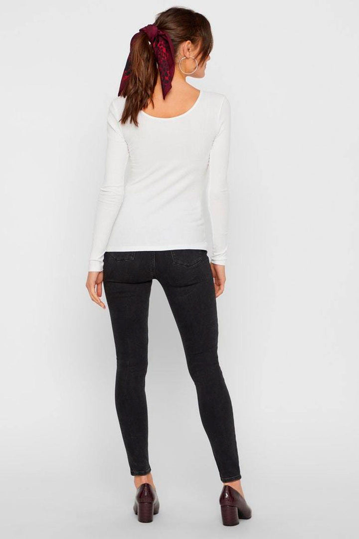 Pieces - PcKitte LS Top - Bright White