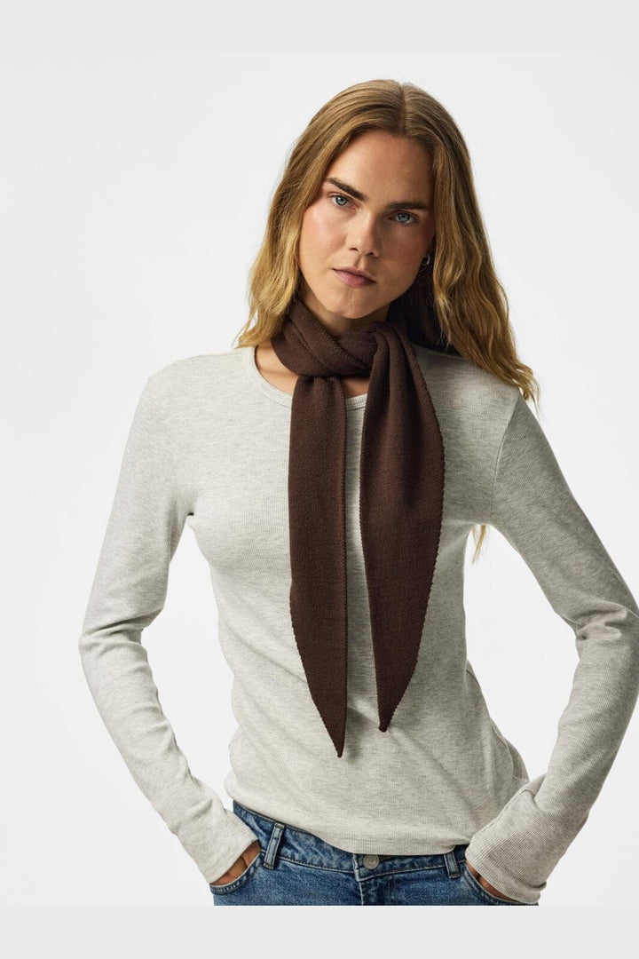 Pieces - Pckomma Triangle Scarf - 4824171 Hot Fudge