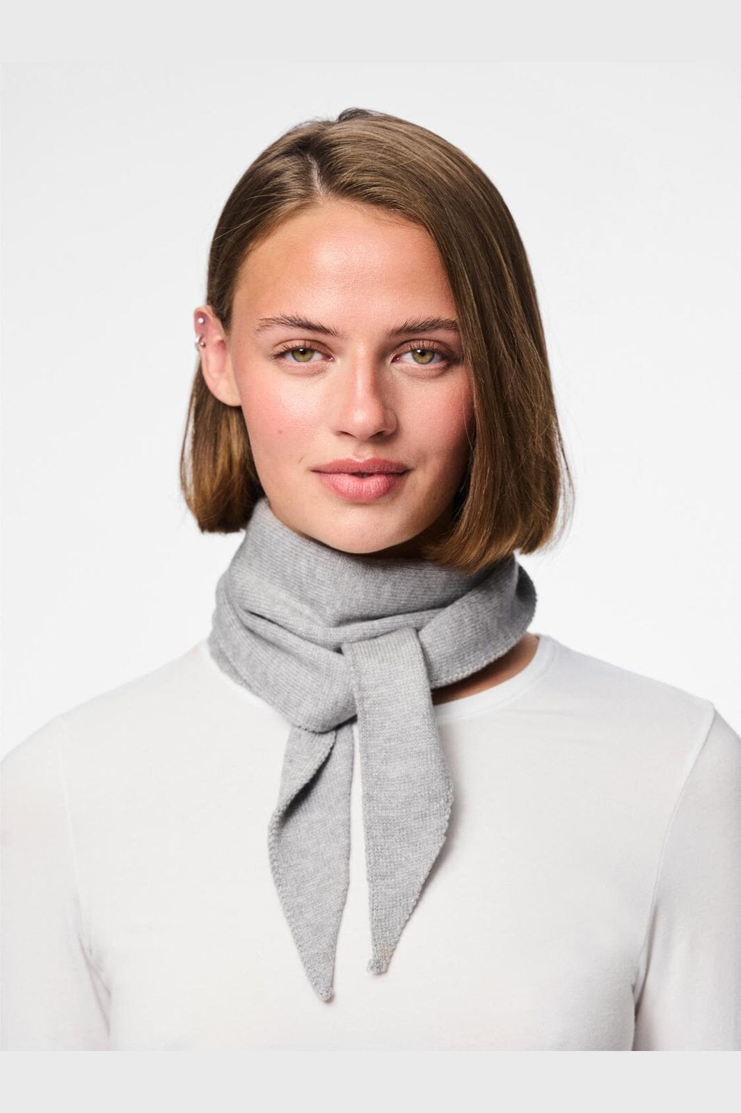 Pieces - Pckomma Triangle Scarf - 4824172 Medium Grey Melange