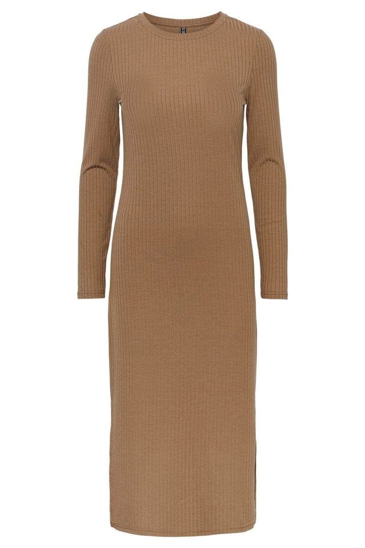 Pieces - PcKylie Ls O-Neck Midi Dress - Fossil